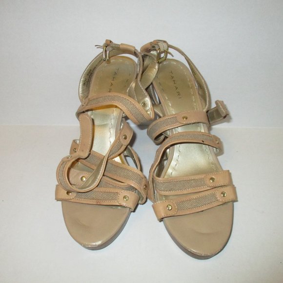 *Tahari Beige Strappy Sandal 'TROY' Slingbacks - Picture 3 of 10